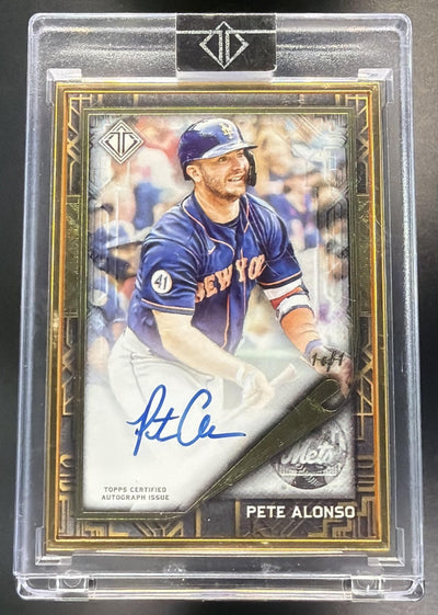 2022 Topps Transcendent Collection Pete Alonso #GDA-PA2 Icons Gold Deco Variation Auto 1/1