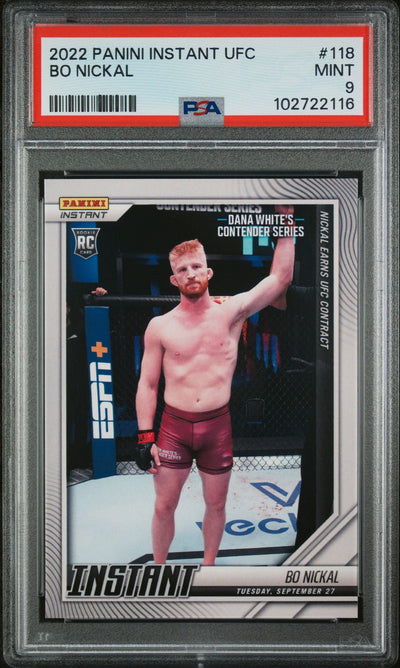 2022 Panini Instant UFC Bo Nickal #118 /2558 /1 PSA 9