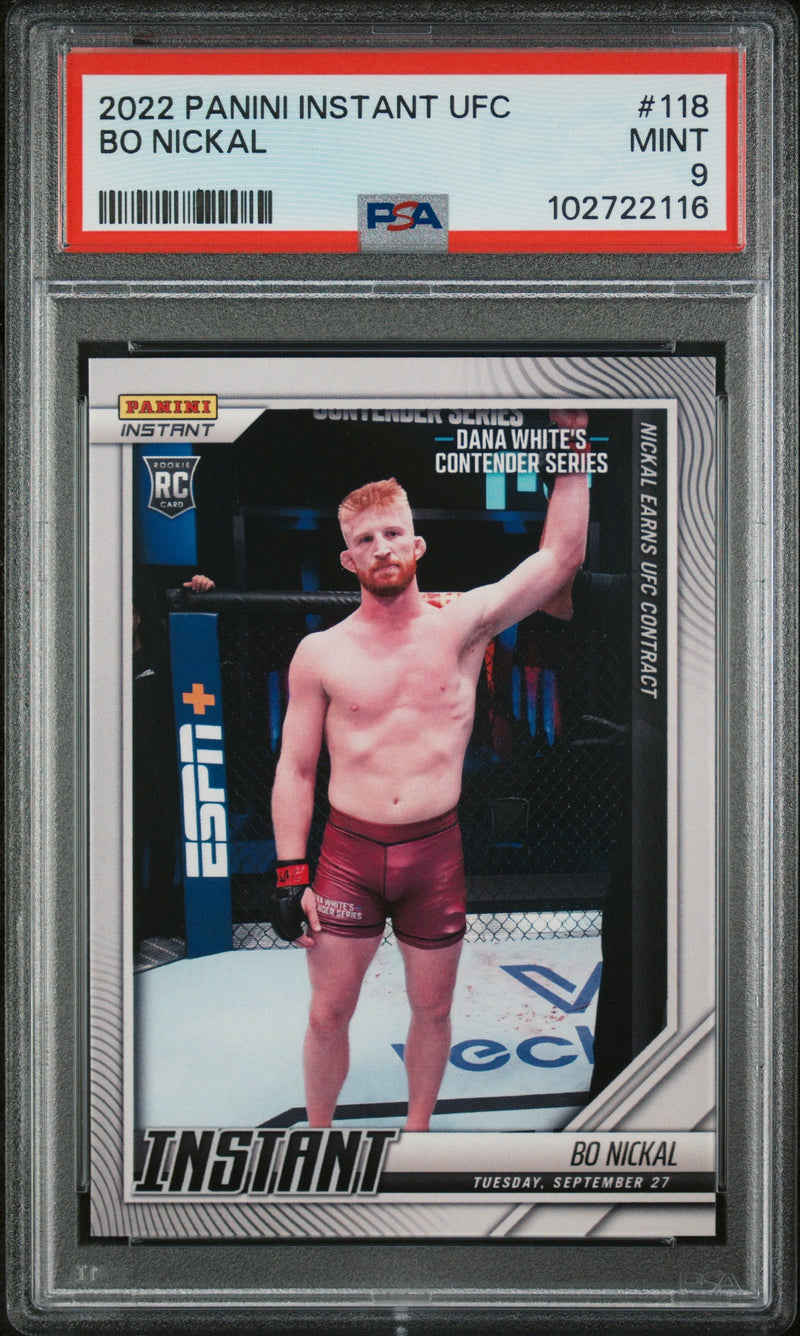 2022 Panini Instant UFC Bo Nickal #118 /2558 /1 PSA 9