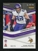 2019 Panini Spectra VV-HS Harrison Smith Vested Veterans Prizm /25 Minnesota Vikings Auto