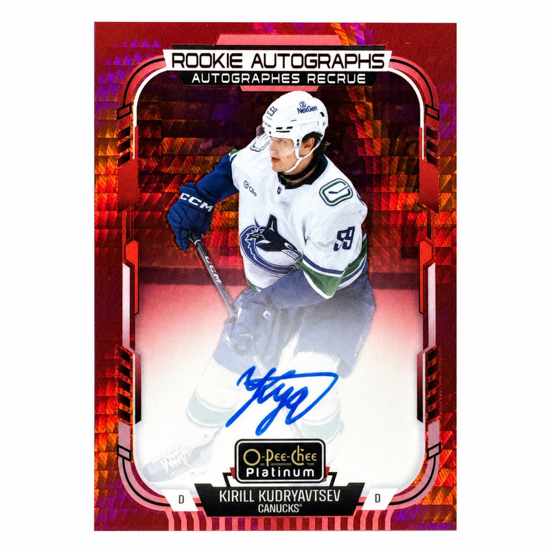 2025 O-Pee-Chee Platinum Kirill Kudryavtsev Rookie RC Auto Red Prism /50