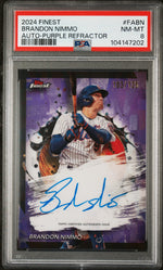 2024 Topps Finest Finest Autographs Auto-Purple Refractor Brandon Nimmo #FABN /125 PSA 8