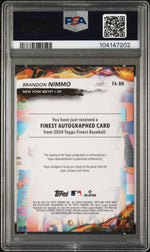 2024 Topps Finest Finest Autographs Auto-Purple Refractor Brandon Nimmo #FABN /125 PSA 8