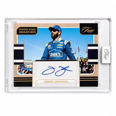 2025 Panini Turn Four NASCAR Jimmie Johnson Center Stage Signatures Holo Gold Auto /5
