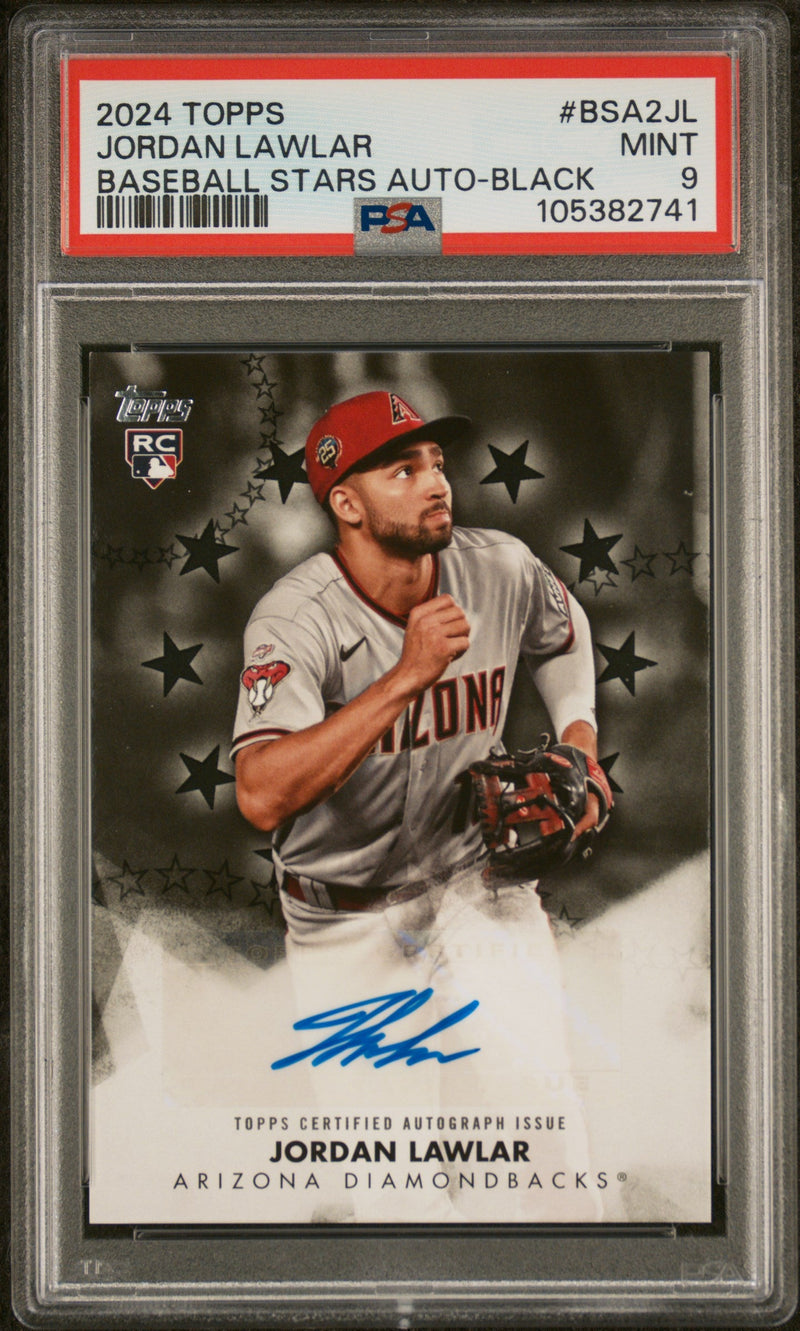 2024 Topps Baseball Stars Auto Black Jordan Lawlar #BSA2JL RC /199 PSA 9