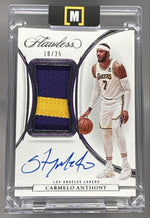 2021-22 Panini Flawless Carmelo Anthony #VPA-CMA Vertical Patch Auto /25 Lakers
