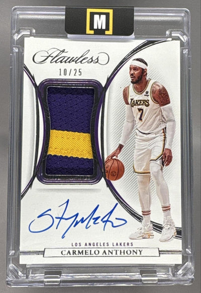2021-22 Panini Flawless Carmelo Anthony #VPA-CMA Vertical Patch Auto /25 Lakers