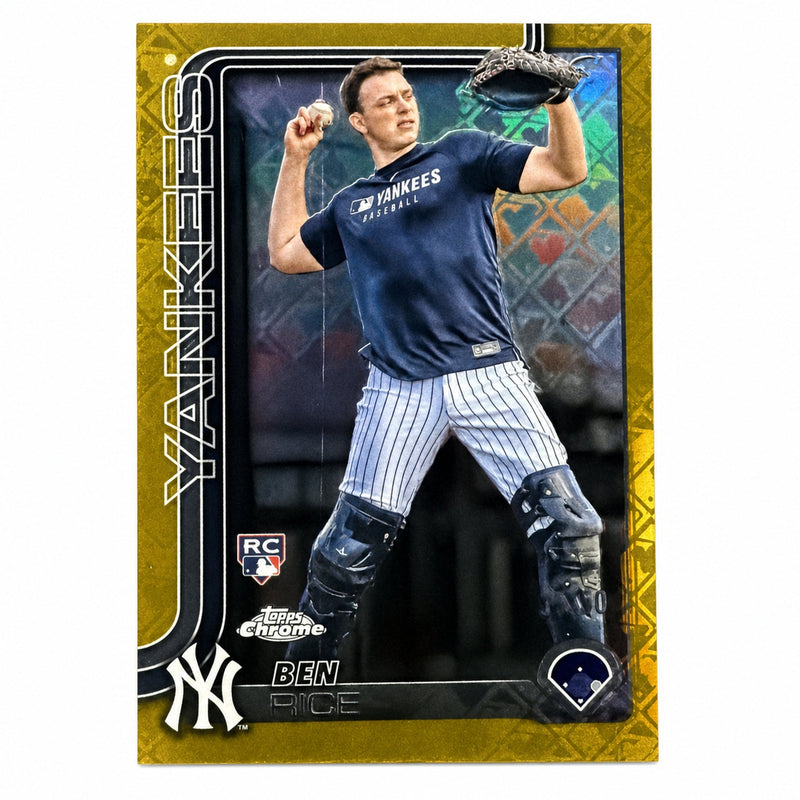 2025 Topps Chrome #139 Ben Rice Rookie RC Image Variation Gold LogoFractor /50
