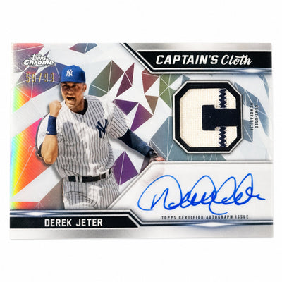 2021 Topps Chrome Derek Jeter Captain's Cloth Game-Used Patch Auto /99