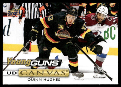 2019 Upper Deck UD Canvas C211 Quinn Hughes Young Guns Rookie Canucks