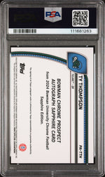 2024 Bowman University Chrome Bowman Chrome Sapphire Prospect Autographs Black Refractor Ty Thompson #PATTH /10 PSA 10