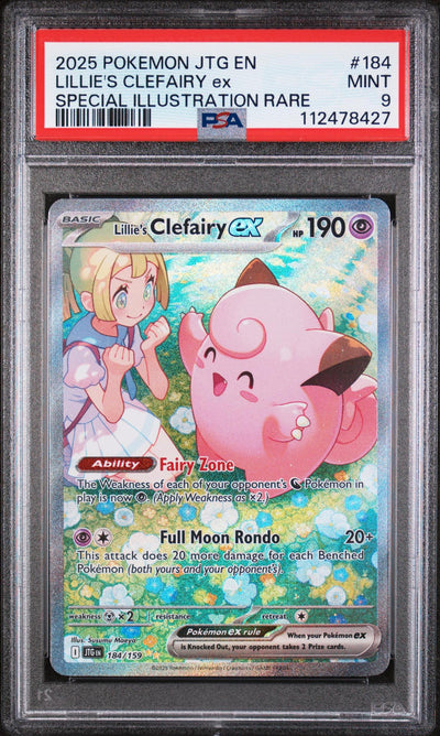 2025 Pokemon Scarlet and Violet Journey Together Special Illustration Rare Lillie's Clefairy Ex #184 PSA 9