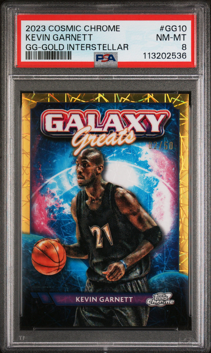 2023 Topps Chrome Gold Interstellar Kevin Garnett #GG10 /50 PSA 8