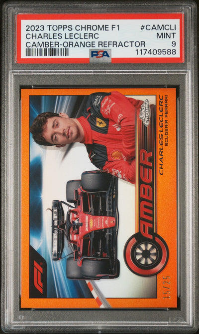 2023 Topps Chrome Formula 1 Camber Orange Refractor Charles Leclerc #CAMCLI /25 PSA 9 117409588