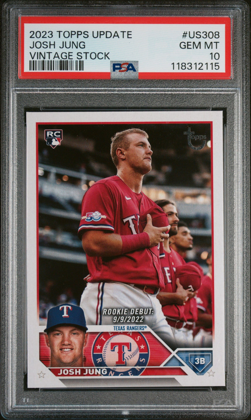 2023 Topps Update Vintage Stock Josh Jung #US308 /99 PSA 10