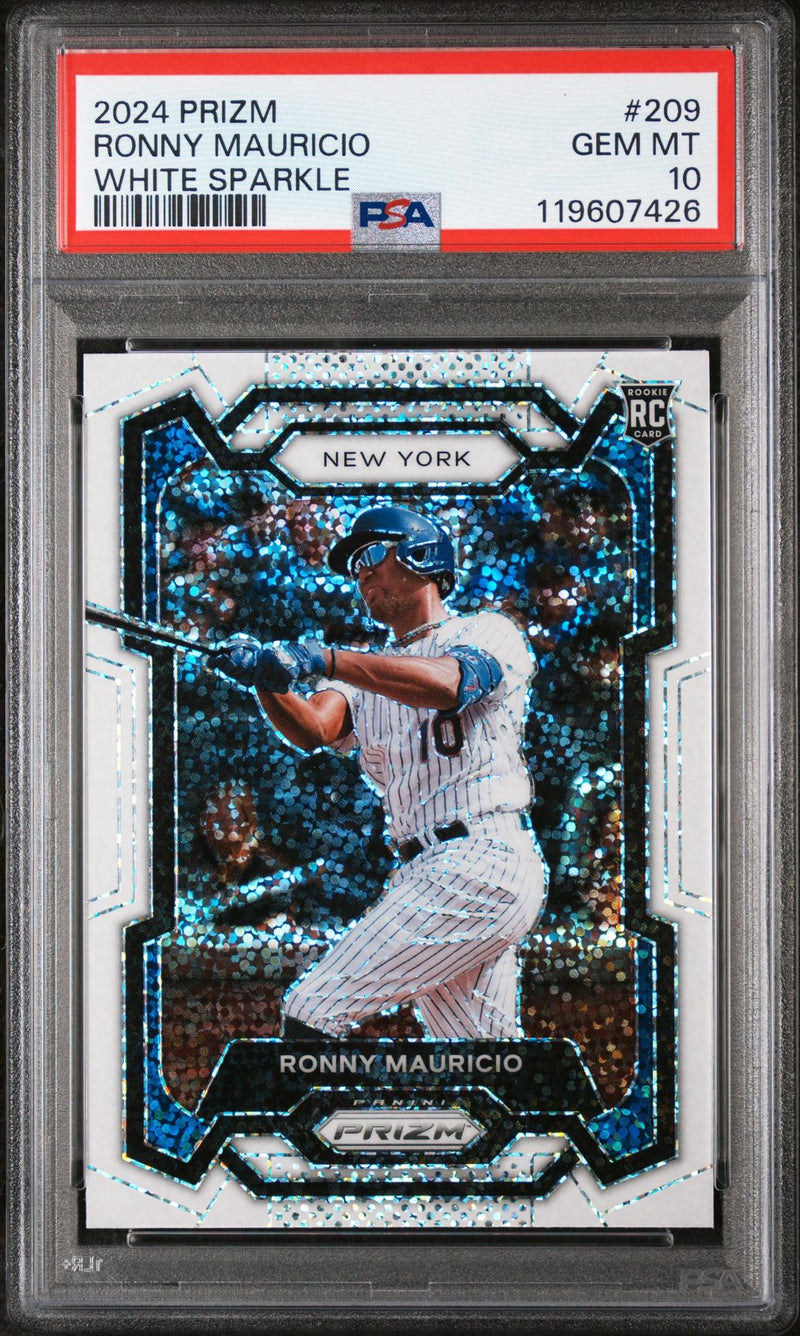 2024 Panini Prizm White Sparkle Ronny Mauricio #209 PSA 10