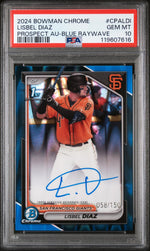 2024 Bowman Chrome Blue RayWave Lisbel Diaz #CPALDI Auto /150 PSA 10