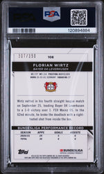 2021 Topps Finest Bundesliga Yellow Wave Refractor Florian Wirtz #108 /350 PSA 10