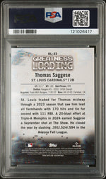 2025 Bowman #GL22 Thomas Saggese Greatness Loading /99 PSA 9