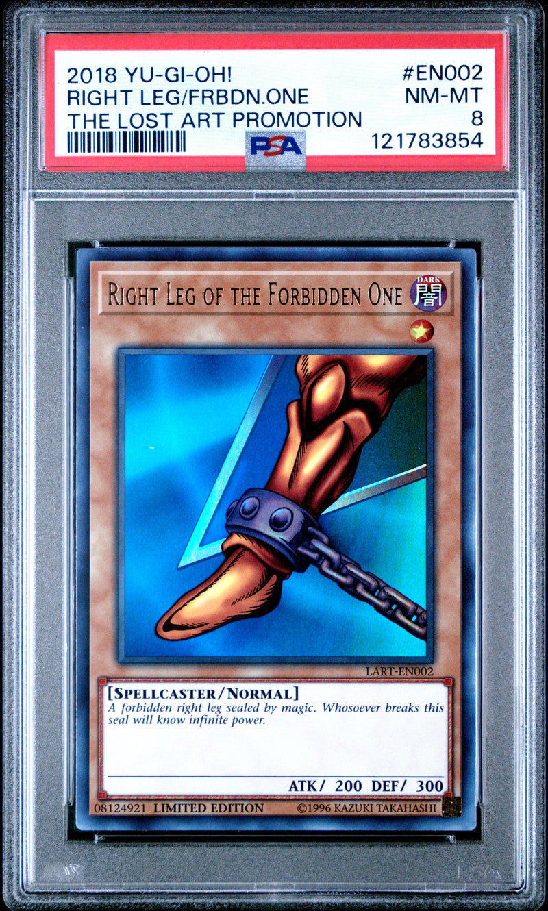 2018 Yu-Gi-Oh Lost Art Promotion Right Leg of the Forbidden One #LART-EN002 /8124921 PSA 8
