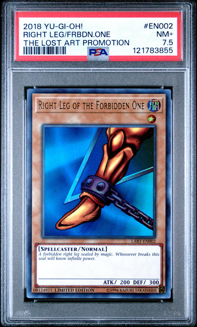 2018 Yu-Gi-Oh Lost Art Promotion Right Leg of the Forbidden One #LART-EN002 PSA 7.5