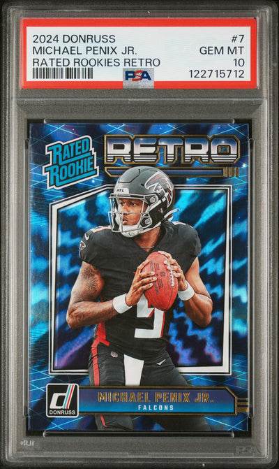2024 Donruss Football Rated Rookies Retro Michael Penix Jr. #7 RC PSA 10