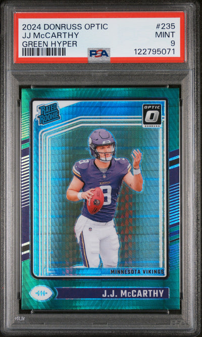 2024 Optic Green Hyper JJ Mccarthy #235 PSA 9