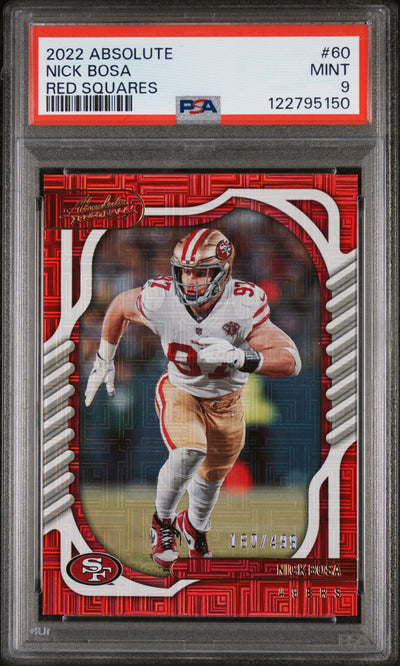 2022 Panini Absolute Red Squares Nick Bosa #60 /499 PSA 9