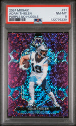 2024 Panini Mosaic Purple No Huddle Adam Thielen #31 /50 PSA 8