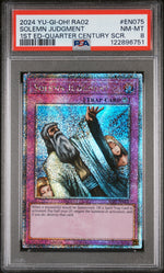 2024 Yu-Gi-Oh! RA02 Quarter Century SCR Solemn Judgment #EN075 1st Ed PSA 8