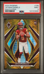2024 Panini Phoenix Gold Hyper Jayden Daniels #198 /10 PSA 9