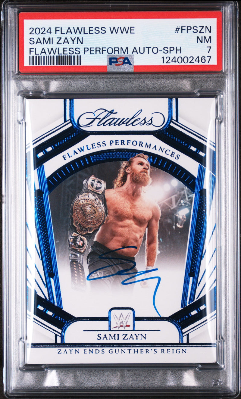 2024 Panini Flawless WWE Flawless Performances Autographs Sapphire Sami Zayn #FPSZN PSA 7