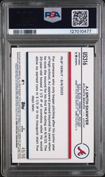2024 Topps Update Father's Day Powder Blue Aj Smith-Shawver #US316 /50 PSA 9