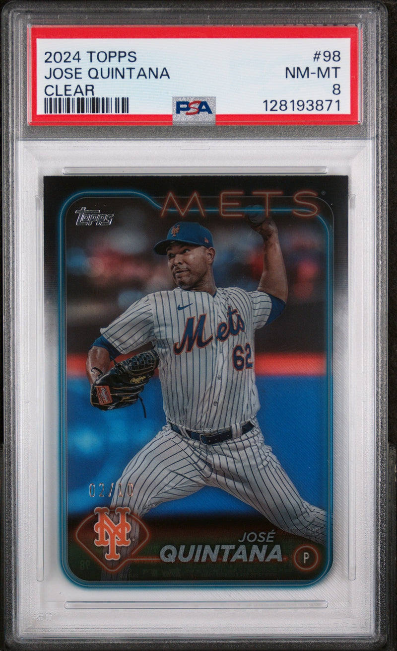 2024 Topps Clear Jose Quintana #98 /10 PSA 8