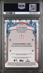 2024 Bowman Sterling Prospect Autographs Blue Sterling Scintillate Luis Baez #PALB /25 PSA 9