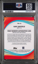 2025 Topps Finest Finest Moments Autographs Green Refractor Gary Sheffield #FMAGS /75 PSA 9