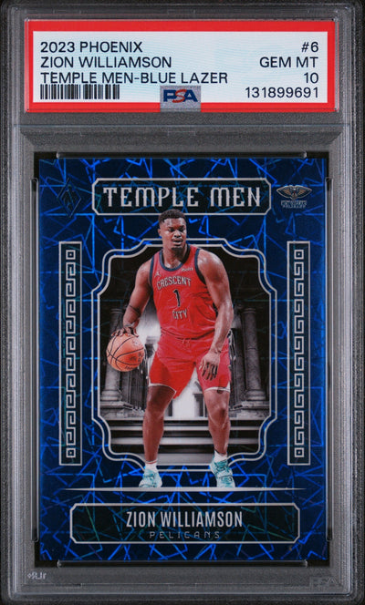 2023 Panini Phoenix Temple Men Blue Lazer Zion Williamson #6 /275 PSA 10