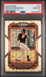 2023 Panini Prizm Gold Vinyl Prizm Reggie Crawford #174 1/1 PSA 10