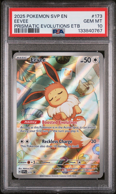 2025 Pokemon Scarlet and Violet Prismatic Evolutions Elite Trainer Box Eevee #173 PSA 10