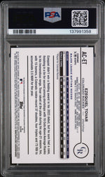 2024 Topps Chrome Update Chrome Baseball Update Series Autographs Blue Raywave Ezequiel Tovar #ACET /150 PSA 10
