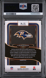 2024 Panini Select Premier Level Dragon Scale Lamar Jackson #121 /81 PSA 9
