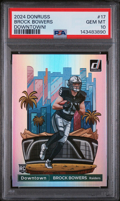 2024 Panini Donruss Downtown Brock Bowers #17 PSA 10