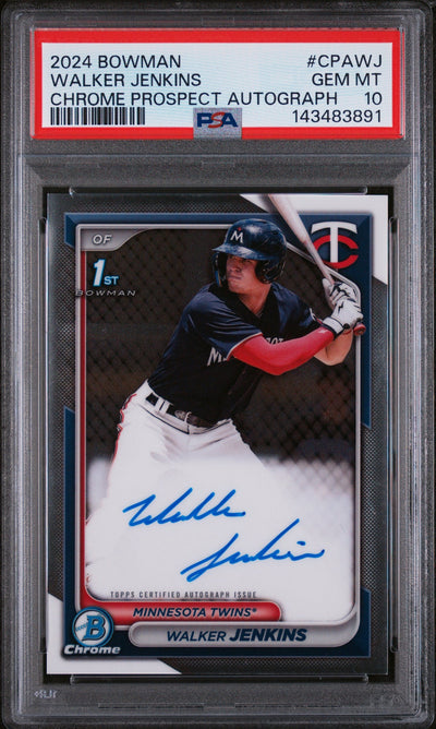 2024 Bowman Chrome Prospect Autograph Walker Jenkins #CPA-WJ PSA 10