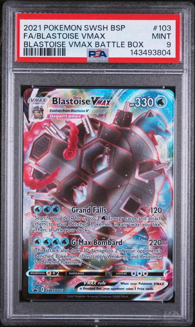 2021 Pokemon Sword and Shield Black Star Promo Battle Box Blastoise Vmax #SWSH103 PSA 9