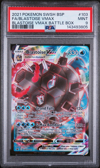 2021 Pokemon Sword and Shield Black Star Promo Battle Box Blastoise Vmax #SWSH103 PSA 9