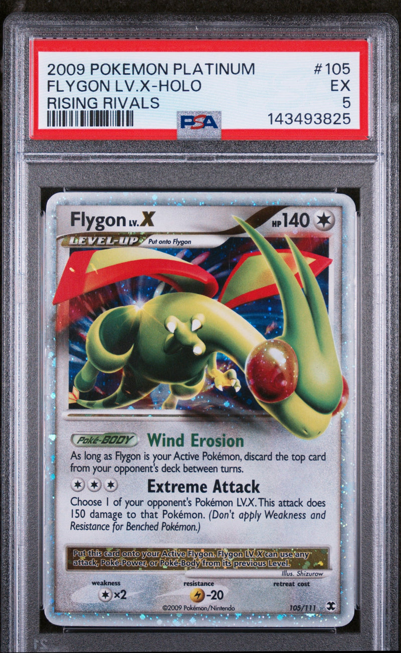 2009 Pokemon Platinum Rising Rivals Flygon Lv X #105 PSA 5