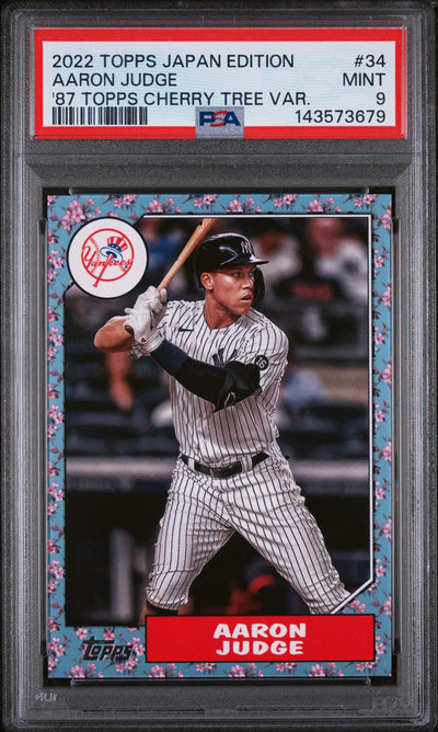 2022 Topps Japan Edition 1987 Topps Cherry Tree Variation Aaron Judge #34 PSA 9