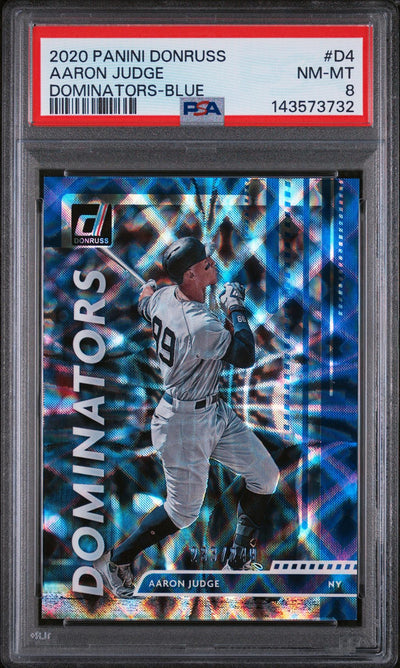 2020 Panini Donruss Dominators Blue Aaron Judge #D4 /249 PSA 8