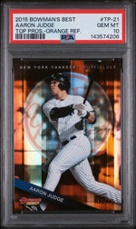 2015 Bowman's Best Top Prospects Orange Refractor Aaron Judge #TP-21 /25 PSA 10