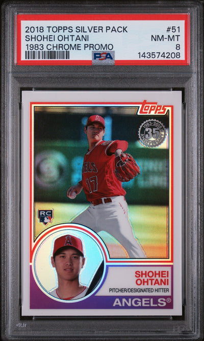 2018 Topps '83 Silver Pack Chrome Shohei Ohtani #51 PSA 8